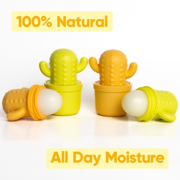 Rebels Refinery Cactus Shaped Natural Lip Balm Summer Citrus and Cucumber Melon - Picture 2 of 4